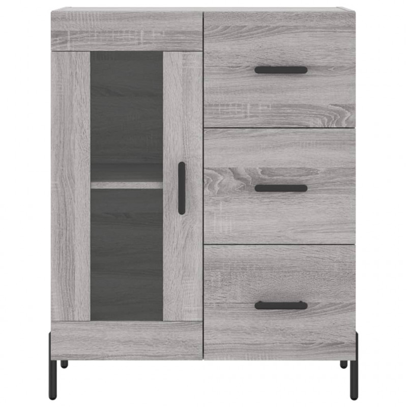 Witrynka szary dąb sonoma 69,5x34x180cm materiał drewnopochodny