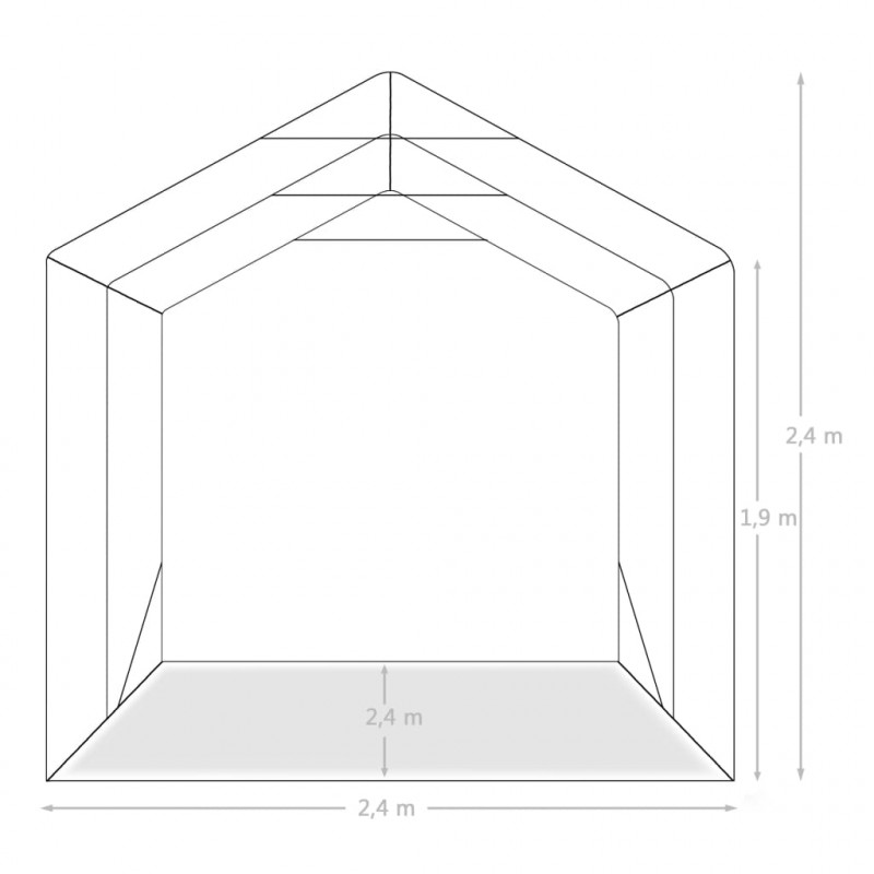 Namiot garażowy z PVC, 2,4 x 2,4 m, zielony