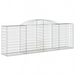 Kosze gabionowe, 7 szt, 300x50x100/120 cm, galwanizowane żelazo