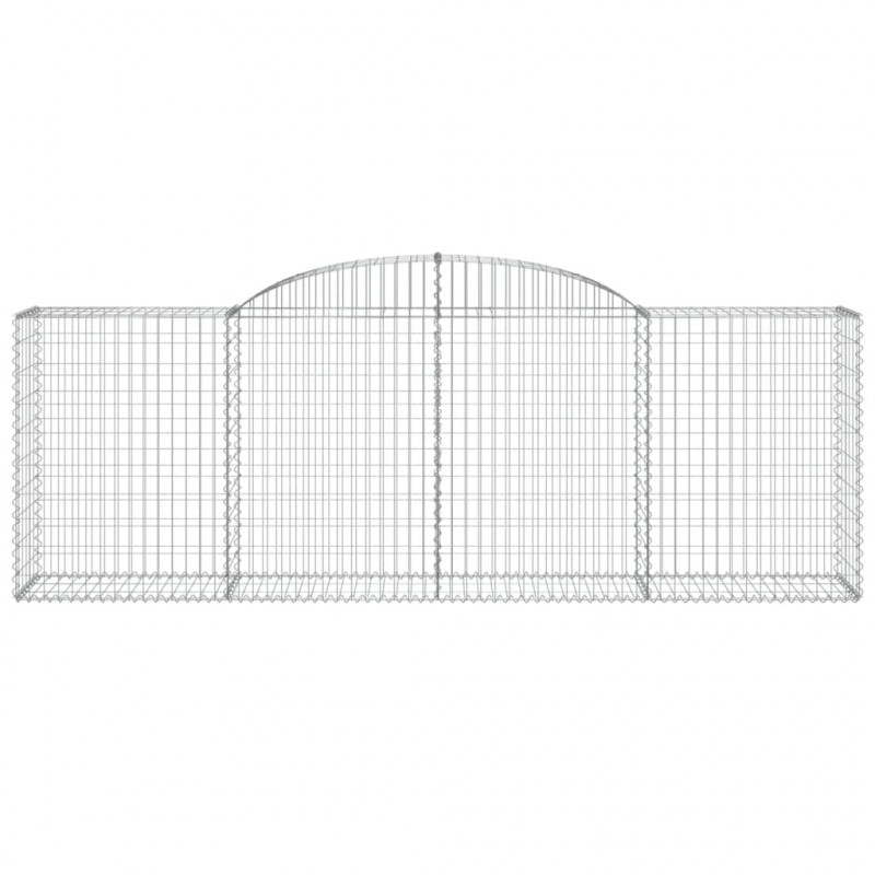 Kosze gabionowe, 7 szt, 300x50x100/120 cm, galwanizowane żelazo