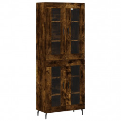 Witrynka przydymiony dąb 69,5x34x180 cm materiał drewnopochodny