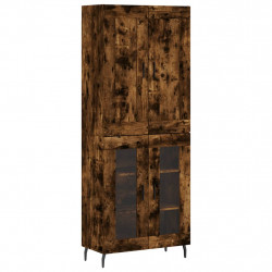 Witrynka przydymiony dąb 69,5x34x180 cm materiał drewnopochodny