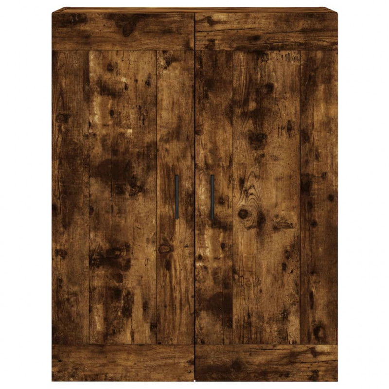Witrynka przydymiony dąb 69,5x34x180 cm materiał drewnopochodny