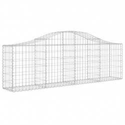 Kosze gabionowe, 5 szt, 200x30x60/80 cm, galwanizowane żelazo