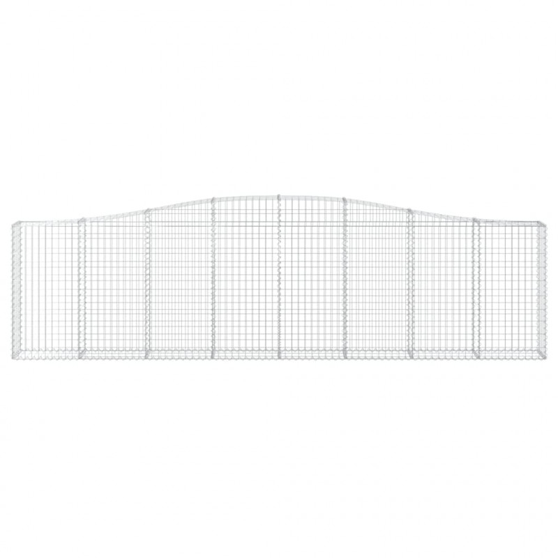 Kosze gabionowe, 10 szt, 400x30x100/120cm, galwanizowane żelazo
