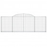Kosze gabionowe, 5 szt, 300x30x100/120 cm, galwanizowane żelazo
