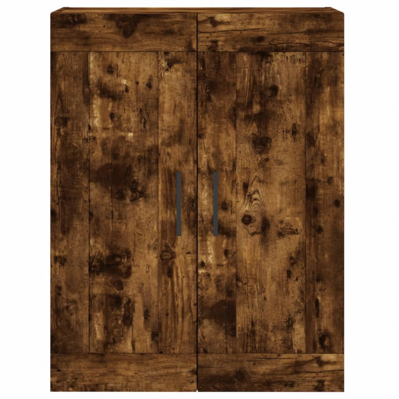 Witrynka przydymiony dąb 69,5x34x180 cm materiał drewnopochodny