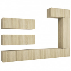 7-cz. zestaw szafek TV, dąb sonoma, materiał drewnopochodny