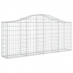 Kosze gabionowe, 13 szt, 200x30x80/100 cm, galwanizowane żelazo