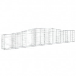 Kosze gabionowe, 3 szt, 400x30x60/80 cm, galwanizowane żelazo