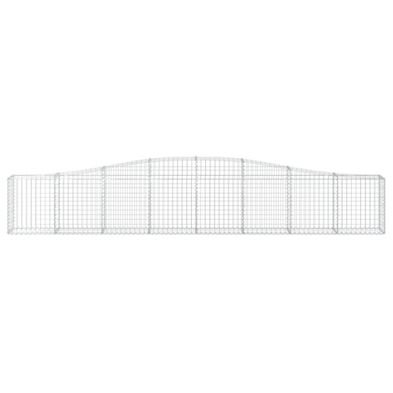 Kosze gabionowe, 3 szt, 400x30x60/80 cm, galwanizowane żelazo