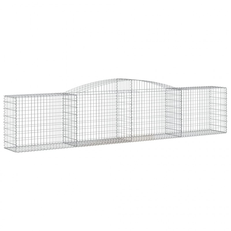 Kosze gabionowe, 6 szt, 400x50x80/100 cm, galwanizowane żelazo