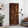 Witrynka przydymiony dąb 69,5x34x180 cm materiał drewnopochodny