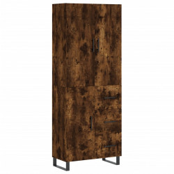 Witrynka przydymiony dąb 69,5x34x180 cm materiał drewnopochodny