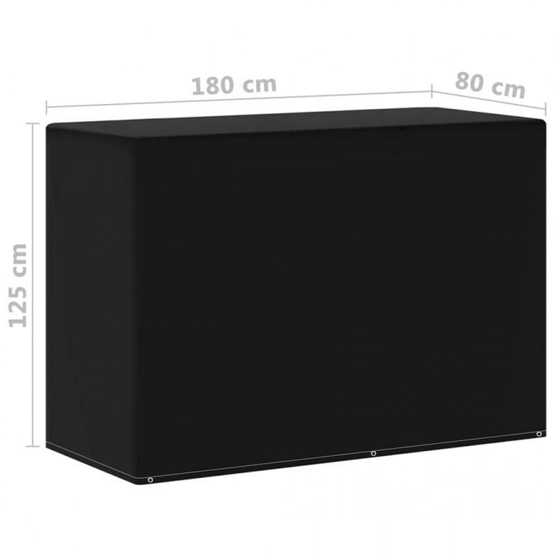 Pokrowce na meble i grill, 2 szt., 6 oczek, 180x80x125 cm