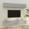 Ścienne szafki TV, 4 szt., szary dąb sonoma, 100x30x30 cm