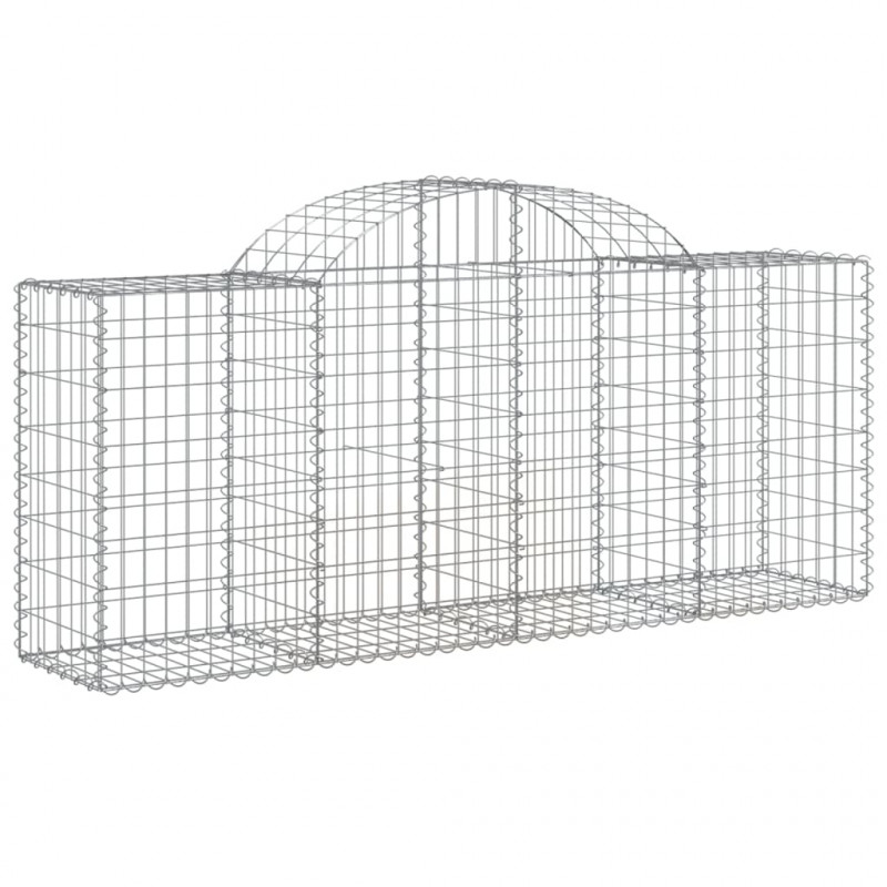 Kosze gabionowe, 9 szt, 200x50x80/100 cm, galwanizowane żelazo