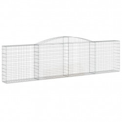 Kosze gabionowe, 4 szt, 400x30x100/120 cm, galwanizowane żelazo