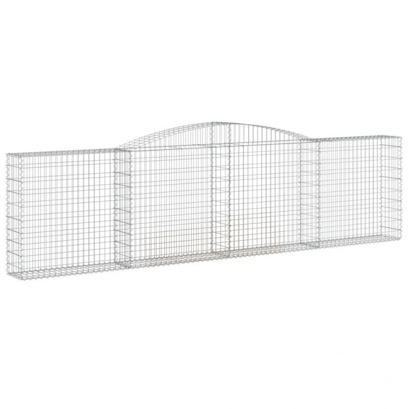 Kosze gabionowe, 4 szt, 400x30x100/120 cm, galwanizowane żelazo