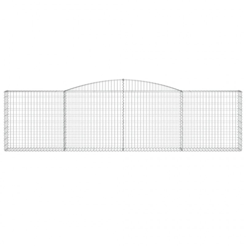 Kosze gabionowe, 4 szt, 400x30x100/120 cm, galwanizowane żelazo
