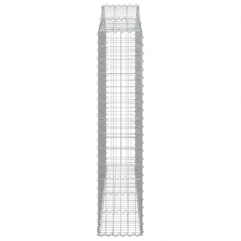 Kosze gabionowe, 4 szt, 200x30x140/160 cm, galwanizowane żelazo