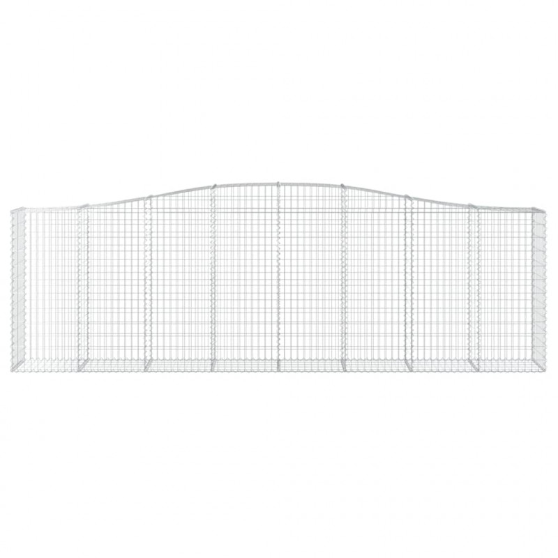 Kosze gabionowe, 6 szt, 400x50x120/140 cm, galwanizowane żelazo