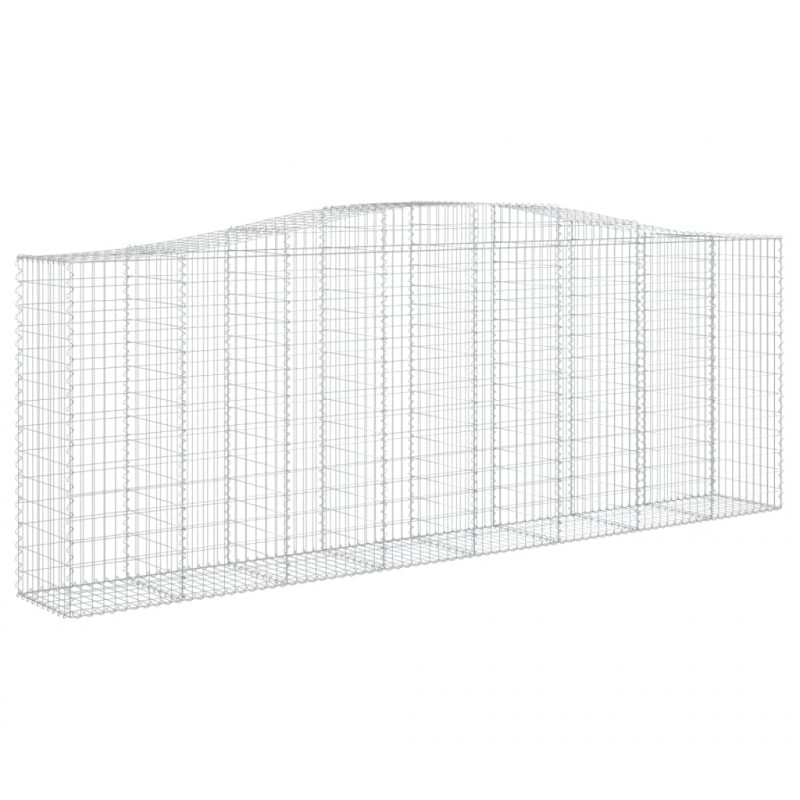 Kosze gabionowe, 4 szt, 400x50x140/160 cm, galwanizowane żelazo