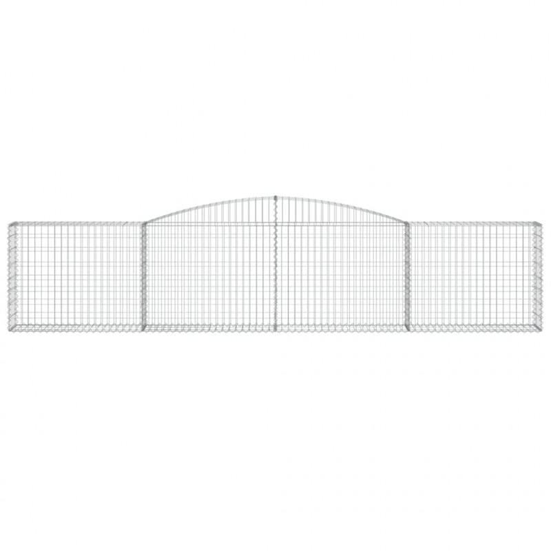 Kosze gabionowe, 5 szt, 400x30x80/100 cm, galwanizowane żelazo