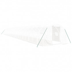 Szklarnia ze stalową ramą, biała, 72 m², 24x3x2 m