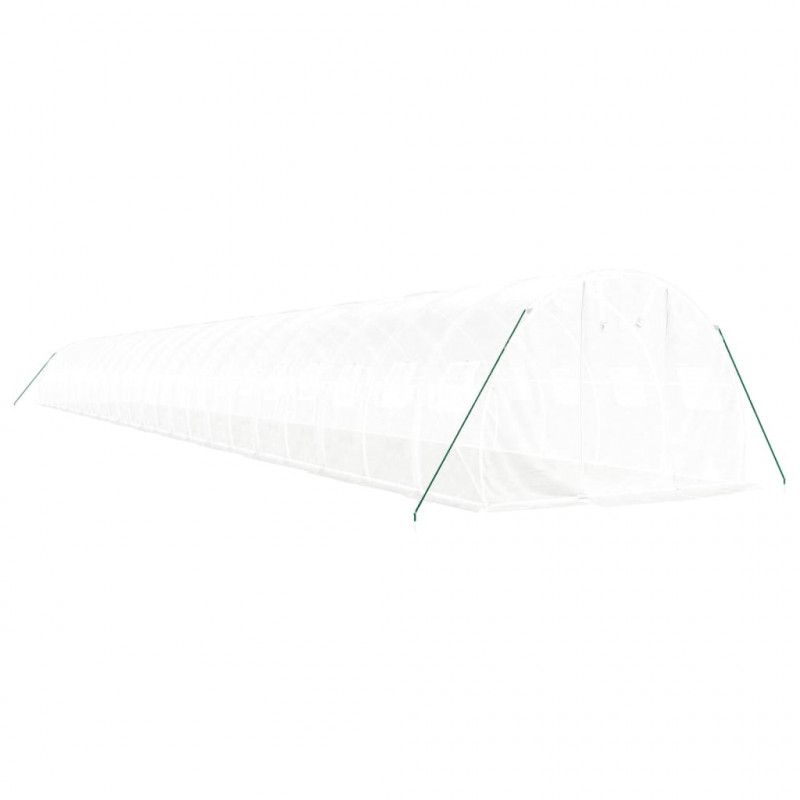 Szklarnia ze stalową ramą, biała, 72 m², 24x3x2 m