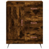 Witrynka przydymiony dąb 69,5x34x180 cm materiał drewnopochodny