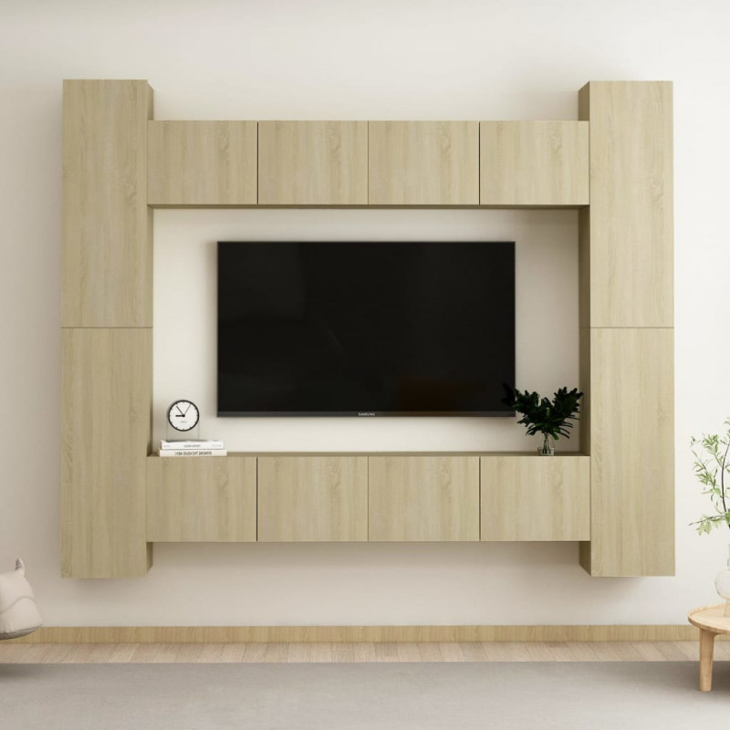 8-cz. zestaw szafek TV, dąb sonoma, materiał drewnopochodny