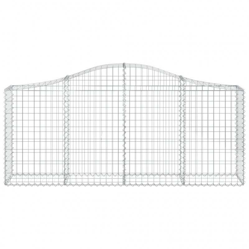 Kosze gabionowe, 15 szt, 200x30x80/100 cm, galwanizowane żelazo