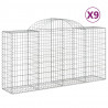 Kosze gabionowe, 9 szt, 200x50x100/120 cm, galwanizowane żelazo