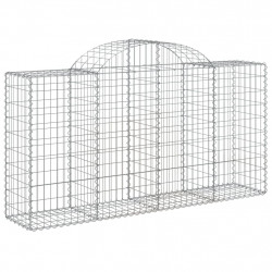 Kosze gabionowe, 9 szt, 200x50x100/120 cm, galwanizowane żelazo
