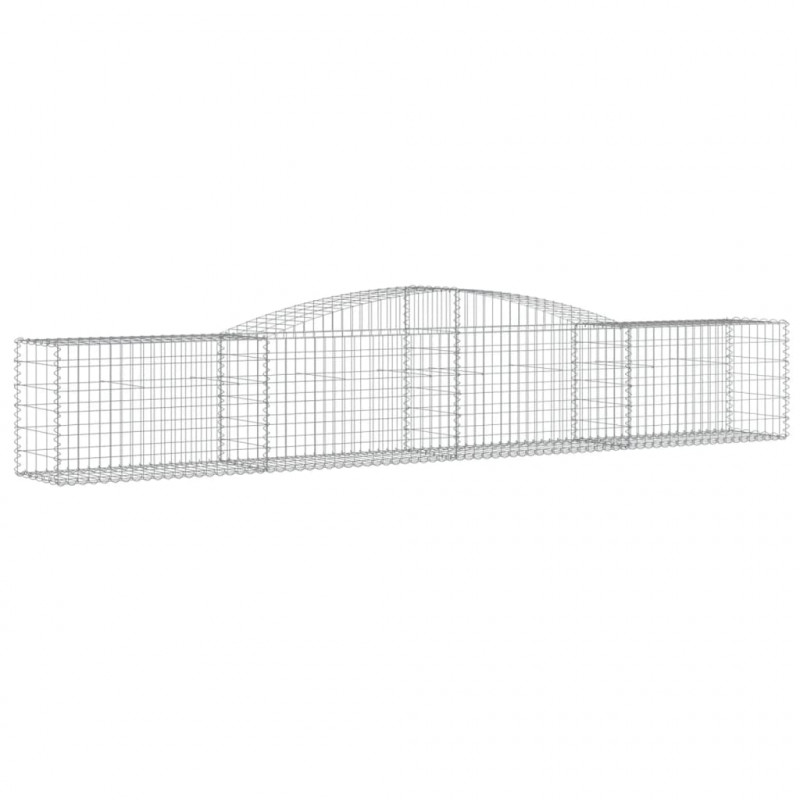 Kosze gabionowe, 4 szt, 400x50x60/80 cm, galwanizowane żelazo