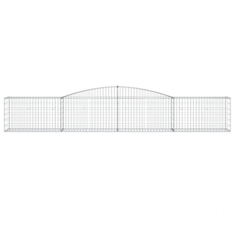 Kosze gabionowe, 4 szt, 400x50x60/80 cm, galwanizowane żelazo