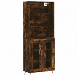 Witrynka przydymiony dąb 69,5x34x180 cm materiał drewnopochodny