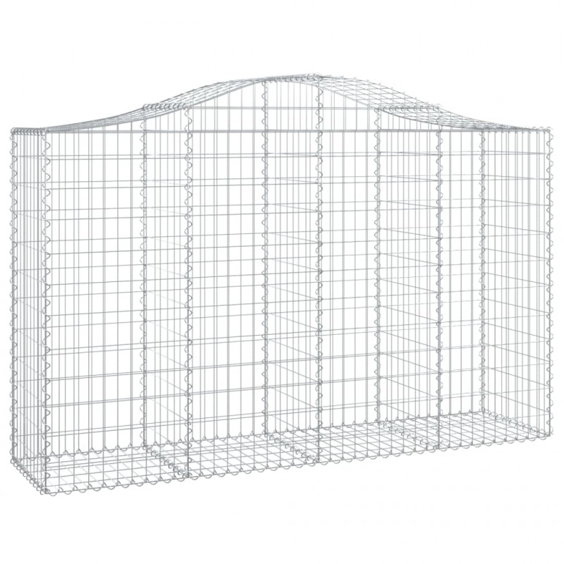 Kosze gabionowe, 9 szt, 200x50x120/140 cm, galwanizowane żelazo