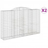 Kosze gabionowe, 2 szt, 300x50x180/200 cm, galwanizowane żelazo