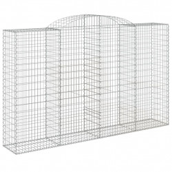 Kosze gabionowe, 2 szt, 300x50x180/200 cm, galwanizowane żelazo