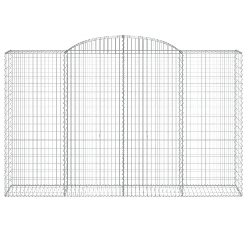 Kosze gabionowe, 2 szt, 300x50x180/200 cm, galwanizowane żelazo