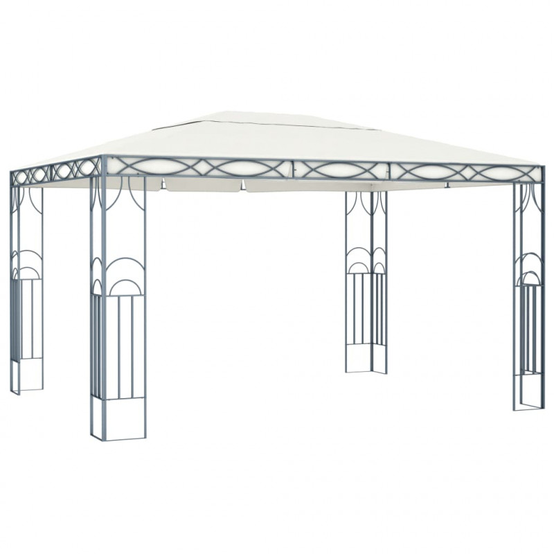 Altana ze sznurem lampek LED, 400x300 cm, kremowa