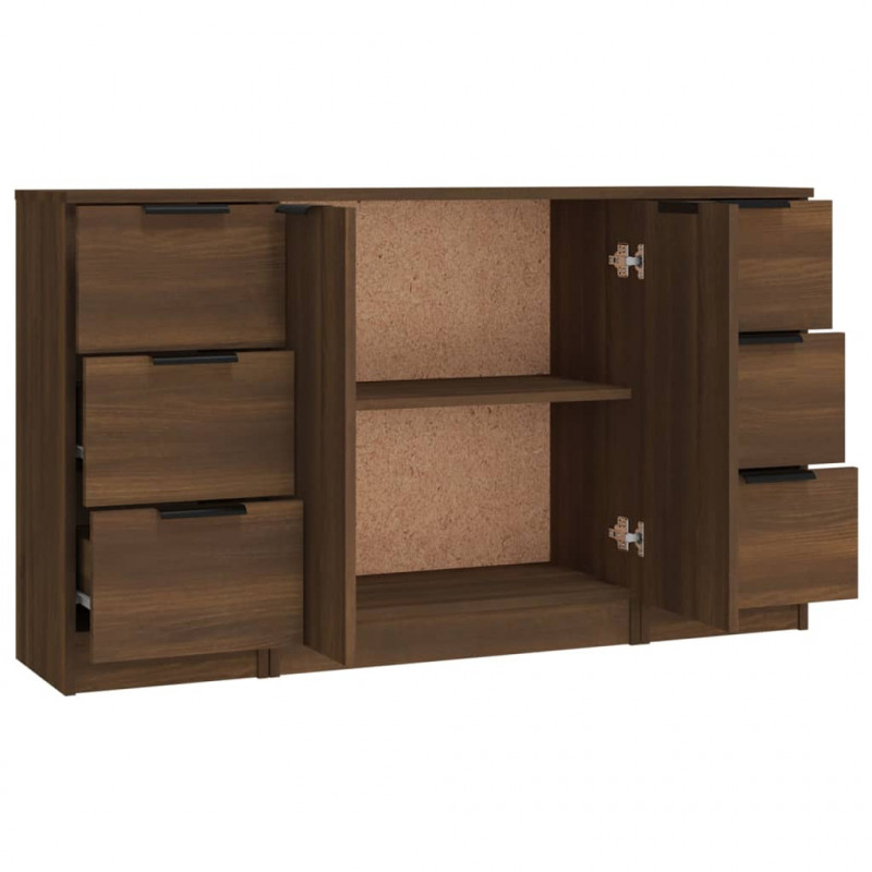 Szafki, 3 szt., brązowy dąb, materiał drewnopochodny