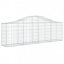 Kosze gabionowe, 7 szt, 200x30x60/80 cm, galwanizowane żelazo