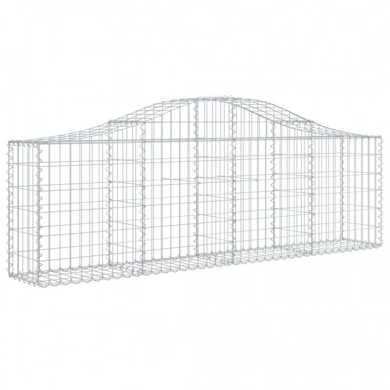 Kosze gabionowe, 7 szt, 200x30x60/80 cm, galwanizowane żelazo