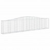 Kosze gabionowe, 15 szt, 400x30x80/100 cm, galwanizowane żelazo