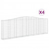 Kosze gabionowe, 4 szt, 400x30x120/140 cm, galwanizowane żelazo