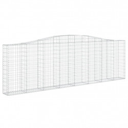 Kosze gabionowe, 4 szt, 400x30x120/140 cm, galwanizowane żelazo