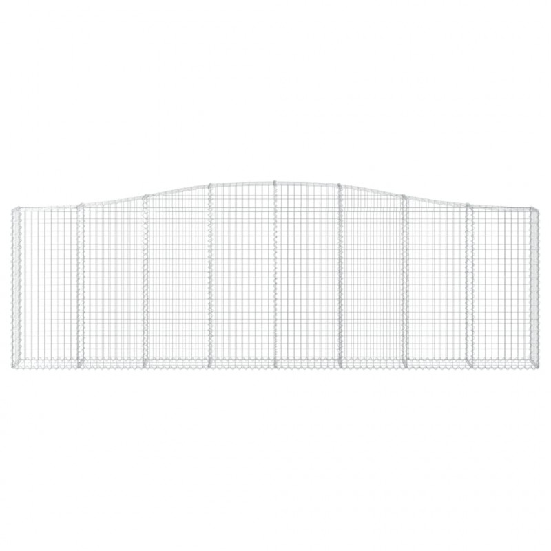 Kosze gabionowe, 4 szt, 400x30x120/140 cm, galwanizowane żelazo